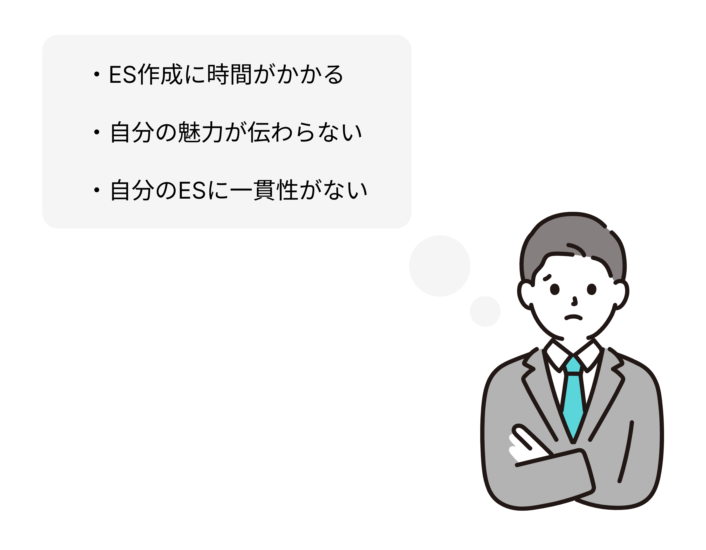 ESを書くときにこんな不安やお悩みありませんか？